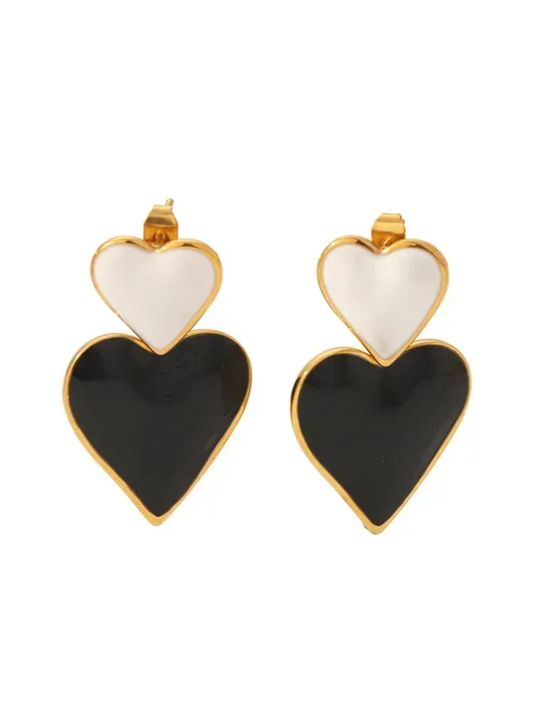 27 Double Heart Drop Earrings