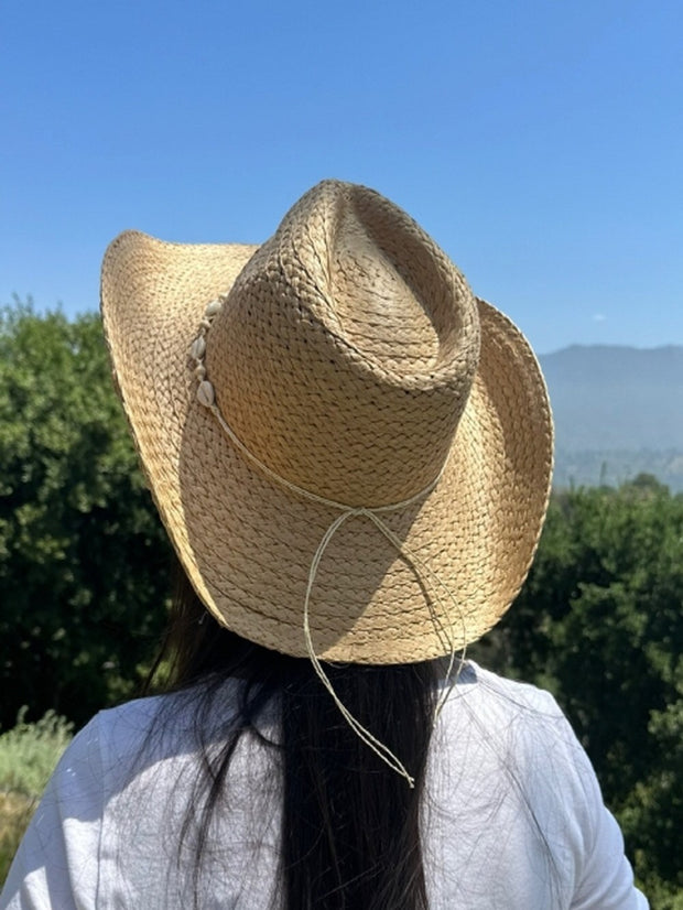 27 Seashell Banded Straw Hat