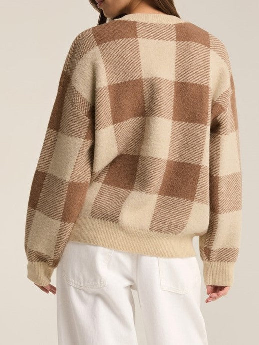 Z SUPPLY Check You Later Plaid Sweater