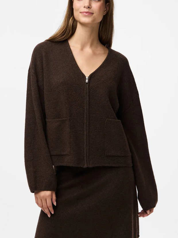 PIECES Junna V-Neck Knit Zip Up