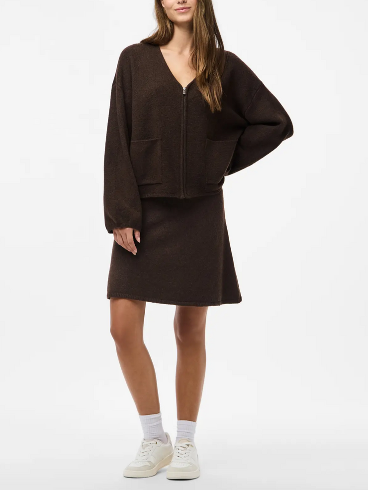 PIECES Junna V-Neck Knit Zip Up