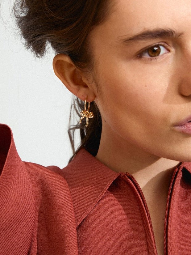 PILGRIM Cassian Bow Hoop Earrings