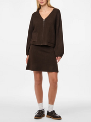 PIECES Junna V-Neck Knit Zip Up