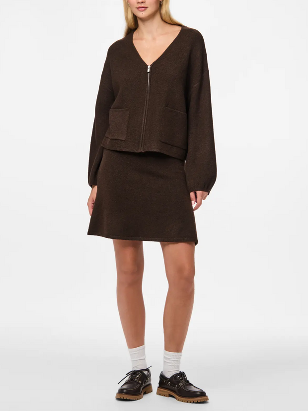 PIECES Junna V-Neck Knit Zip Up