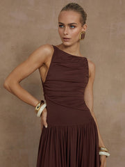 RUNAWAY THE LABEL Nalla Ruched Maxi Dress