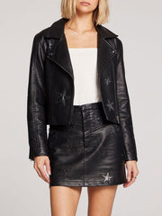 SALTWATER LUXE Caprice Blackstar Faux Leather Jacket