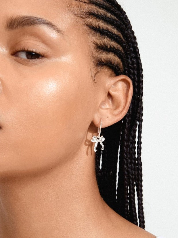 PILGRIM Cassian Bow Hoop Earrings