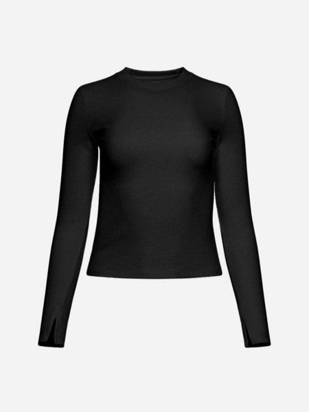 KUWALLA Peachy Rib Crewneck Long Sleeve Top