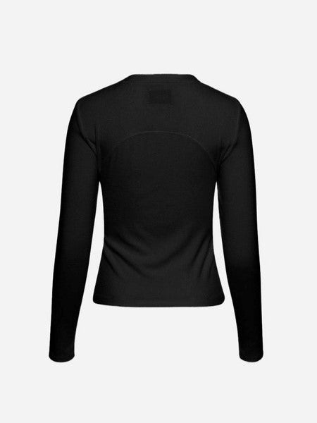 KUWALLA Peachy Rib Crewneck Long Sleeve Top