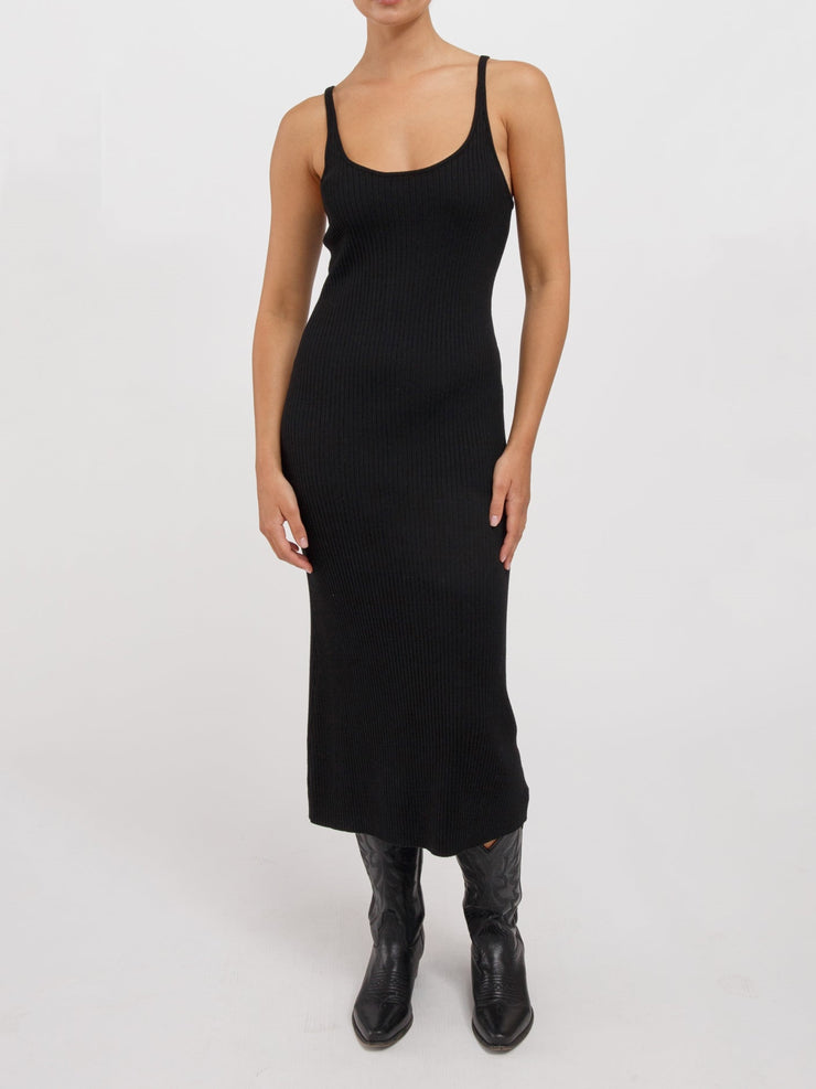 BRUNETTE THE LABEL Jennifer Rib Knit Maxi Dress