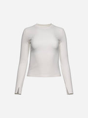 KUWALLA Peachy Rib Crewneck Long Sleeve Top