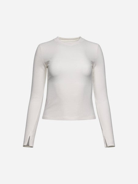 KUWALLA Peachy Rib Crewneck Long Sleeve Top