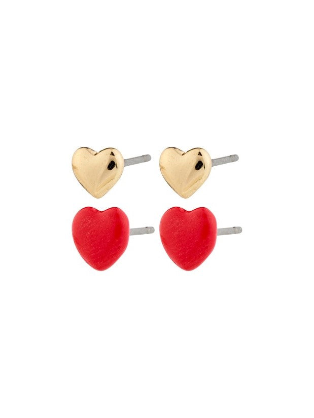 PILGRIM Maeve 2-in-1 Heart Earring Set