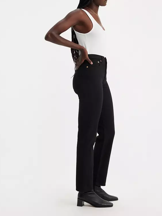 LEVI'S Wedgie Straight Leg Jean - Black Sprout