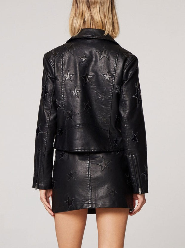 SALTWATER LUXE Caprice Blackstar Faux Leather Jacket