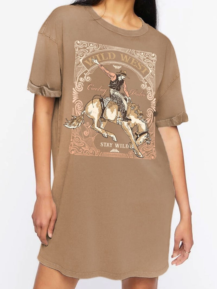 27 Wild West Cowboy Rodeo T-Shirt Dress