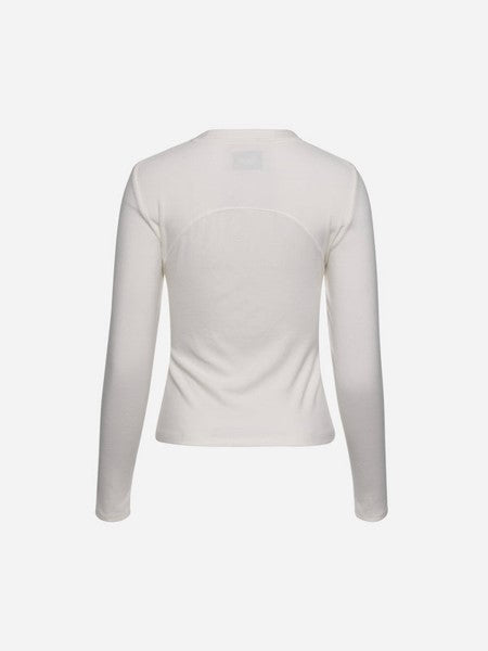 KUWALLA Peachy Rib Crewneck Long Sleeve Top