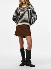 PIECES Jada Striped Knit Sweater