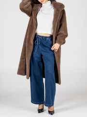 C'EST MOI Long Faux Fur Coat