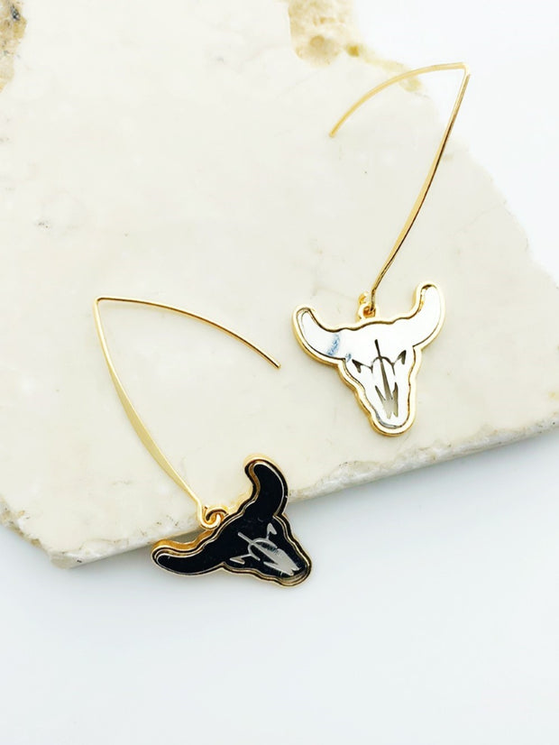 27 Reba Steer Face Earrings