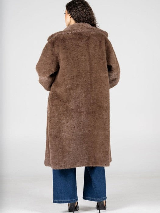 C'EST MOI Long Faux Fur Coat