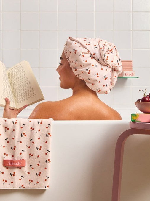 KITSCH Satin Lined Luxury Shower Cap