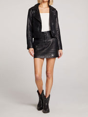 SALTWATER LUXE Caprice Blackstar Faux Leather Jacket