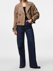 PIECES Scarlett Cropped Trench Coat