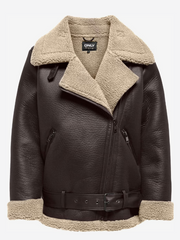 ONLY Ashton Faux Leather Aviator Jacket