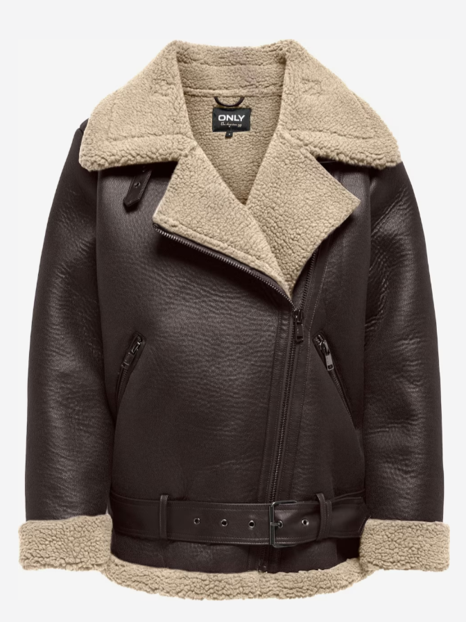 ONLY Ashton Faux Leather Aviator Jacket