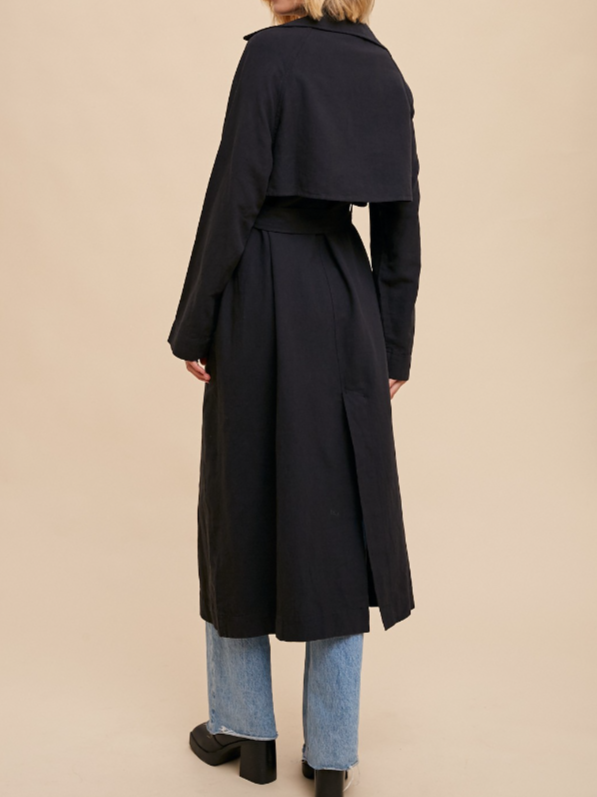 27 Long Line Double Breasted Trench Coat