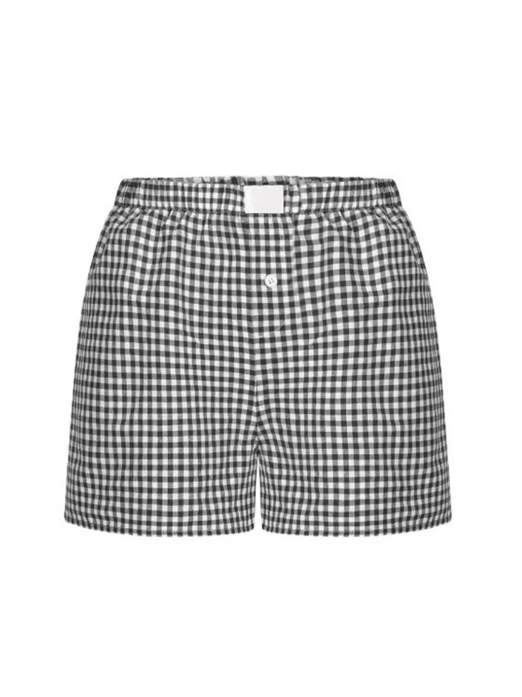 27 Elastic Waistband Gingham Boxer Shorts