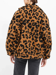 BRUNETTE THE LABEL Leopard Sherpa Jacket