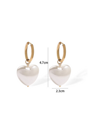 27 Pearl Heart Hoop Earrings