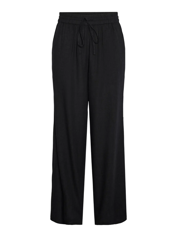 PIECES High Waisted Wide Leg Drawstring Pant