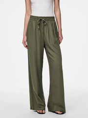 PIECES High Waisted Wide Leg Drawstring Pant