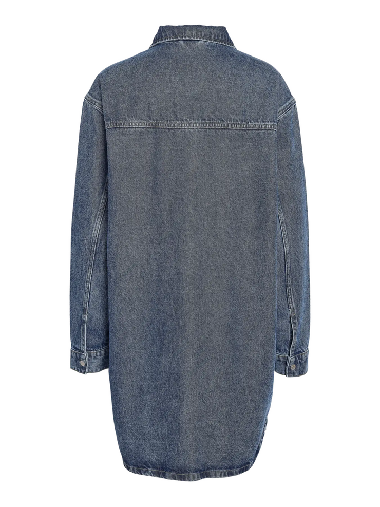 NOISY MAY Alva Button-Front Denim Mini Dress