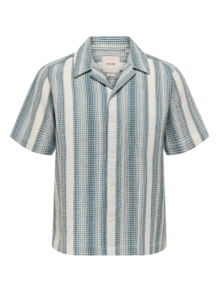 ONLY + SONS Men's Savier Waffle Button Up Shirt