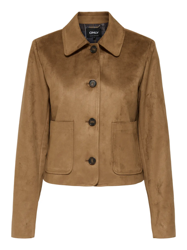 ONLY Tulip Faux Suede Button Front Jacket
