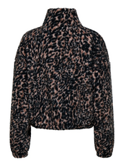 ONLY Lana Leopard Print Sherpa Jacket