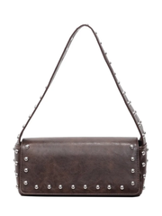 27 Faux Leather Studded Shoulder Bag