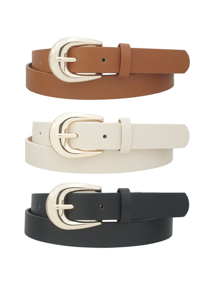 27 Oval Buckle Skinny Belt