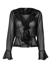 VERO MODA Spencer Long Sleeve Sheer Frill Blouse