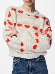 PIECES Crewneck Heart Sweater