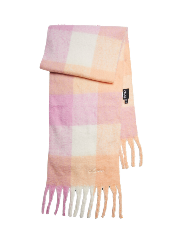 PIECES Gingham Long Blanket Scarf