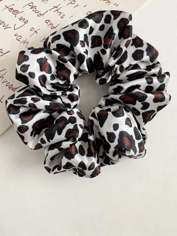 27 Satin Leopard Print Scrunchie 3 Piece Set