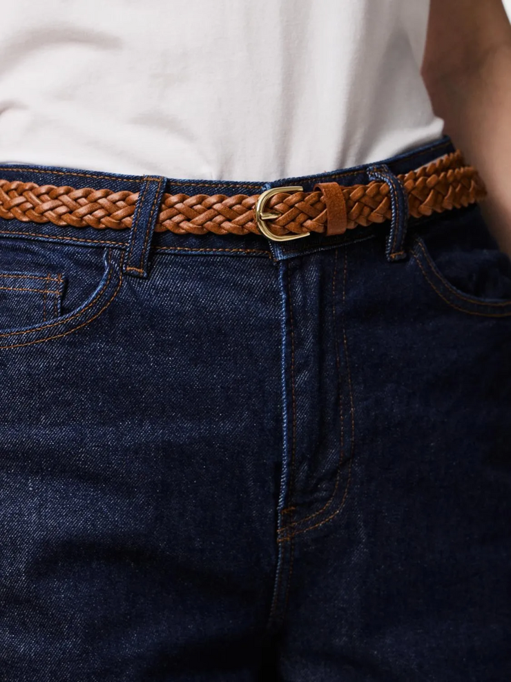 PIECES Avery Leather Braided Belt