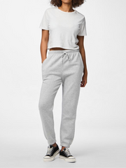 PIECES High Waisted Cuffed Sweatpant