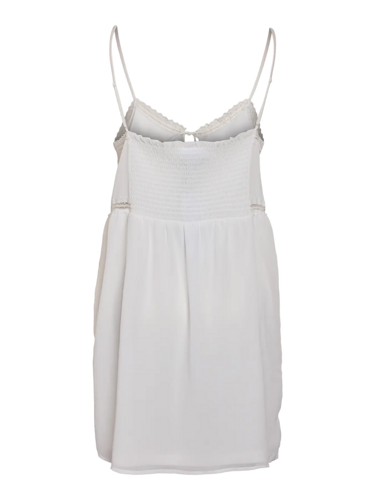 NOISY MAY Lace Trim Tie Front Mini Dress