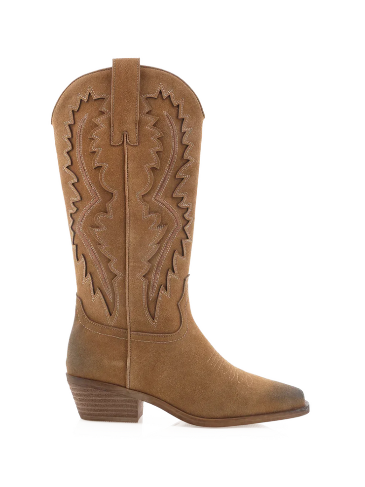 BILLINI Olea Distressed Suede Western Cowboy Boot